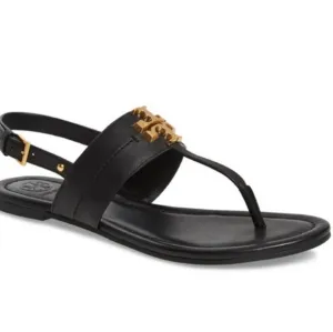 Tory Burch Everly Black Leather Slingback Sandals Size 11