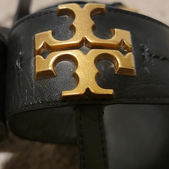 Tory Burch Everly Black Leather Slingback Sandals Size 11