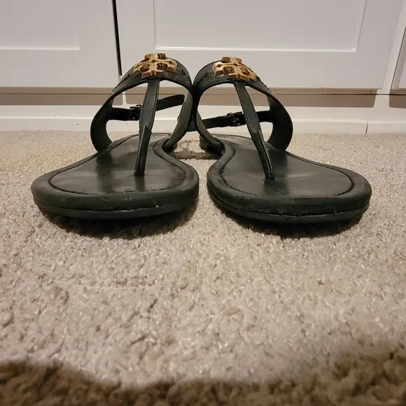 Tory Burch Everly Black Leather Slingback Sandals Size 11