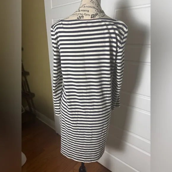 Tory Burch Floral Stripe Cotton Shift Dress.  SZ M