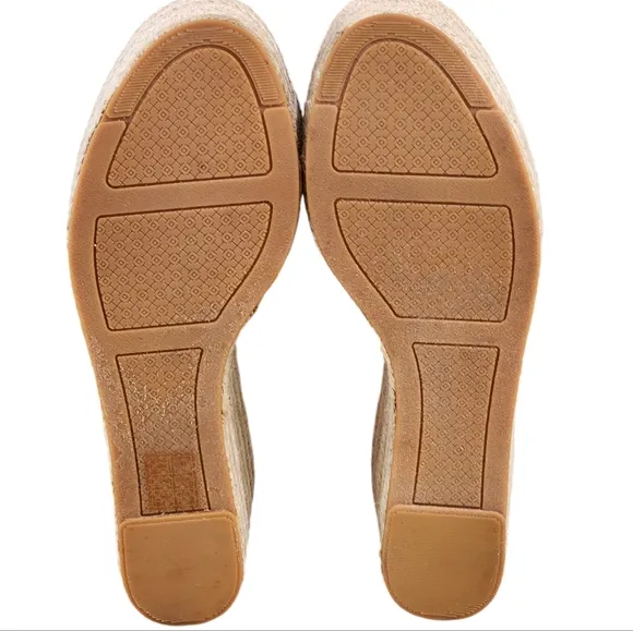 Tory Burch Frieda Espadrille Wedge Sandals Blush Pink Size 8M