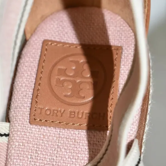 Tory Burch Frieda Espadrille Wedge Sandals Blush Pink Size 8M