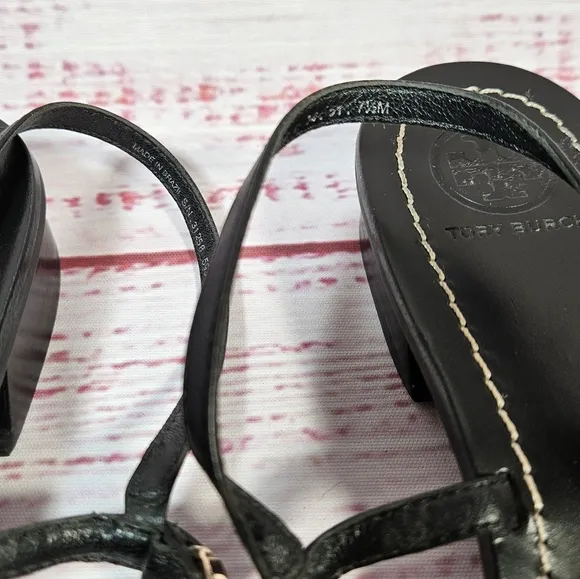 Tory Burch Gemini Chain Link Sandals In Black