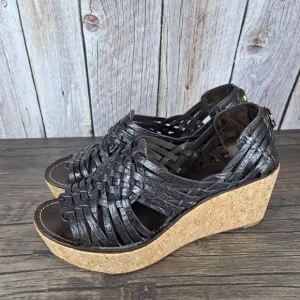 Tory Burch Killian Wedge Sandals Women's Sz 7.5 M Brown
