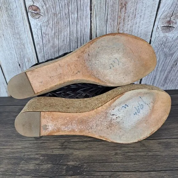 Tory Burch Killian Wedge Sandals Women's Sz 7.5 M Brown