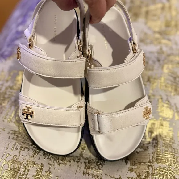 Tory Burch Kira Slingback SportPlatform Sandal - Cream and Black