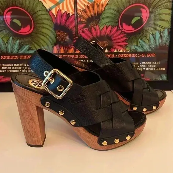 Tory Burch Leather Jodie Platform Sandals Sz 6.5