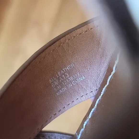 Tory Burch Livia Leather Snakeskin Wedge Sandals Size 6