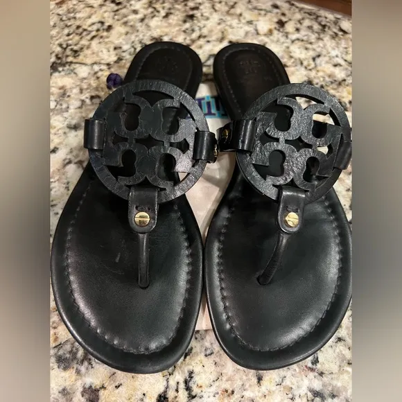 Tory Burch Miller Black Leather Sandals