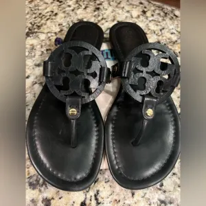 Tory Burch Miller Black Leather Sandals