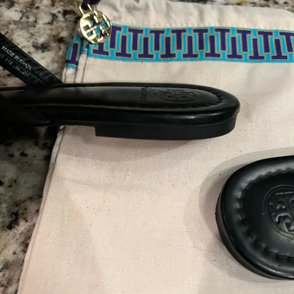 Tory Burch Miller Black Leather Sandals