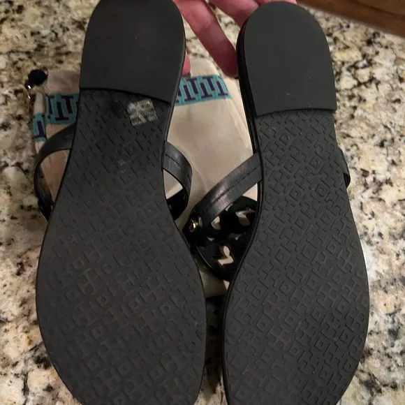 Tory Burch Miller Black Leather Sandals
