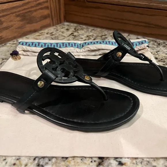 Tory Burch Miller Black Leather Sandals