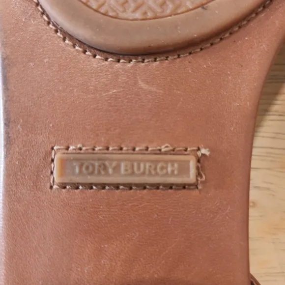 Tory Burch Minnie leather travel sandals 10M. Brown Color