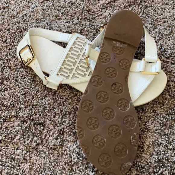 Tory Burch off white sandals.