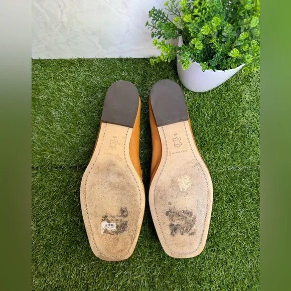 TORY BURCH  Perrine Loafer brown (tan) leather flats size 9 office formal shoes