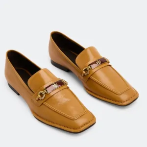 TORY BURCH  Perrine Loafer brown (tan) leather flats size 9 office formal shoes