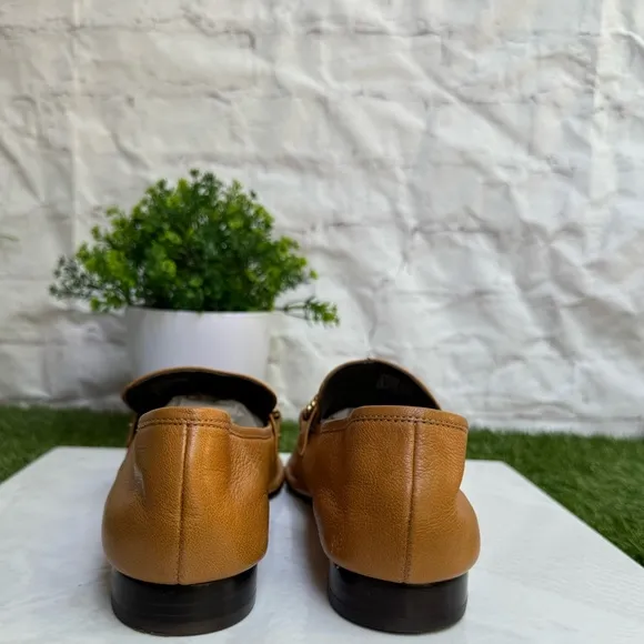 TORY BURCH  Perrine Loafer brown (tan) leather flats size 9 office formal shoes