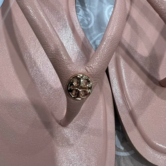 Tory Burch Pink Sandals with Metallic Finish