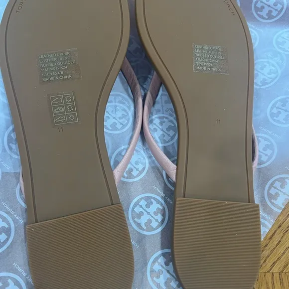 Tory Burch Pink Sandals with Metallic Finish