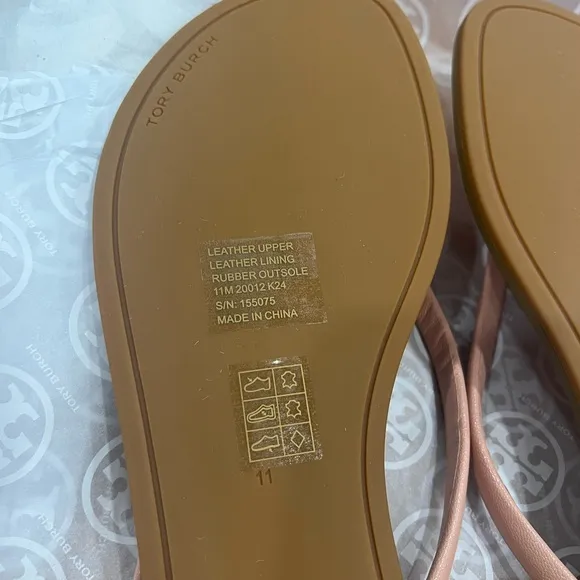 Tory Burch Pink Sandals with Metallic Finish