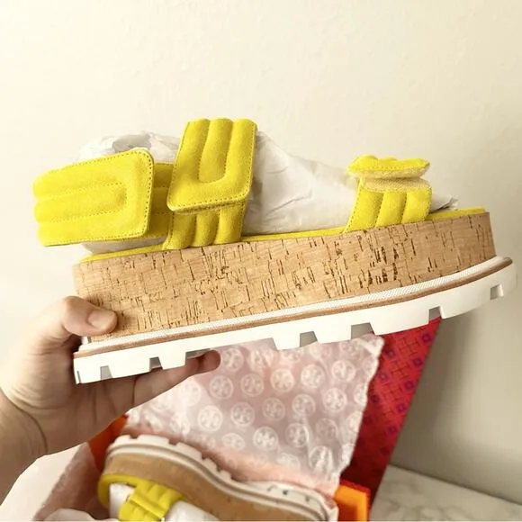 Tory Burch Puffy Sport Adjustable Suede Sandals Women’s Size 10 NEW Summer Yuzu