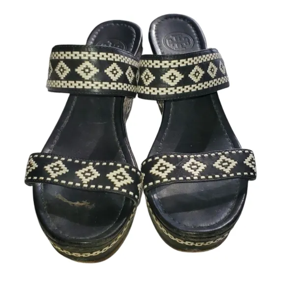 Tory Burch REENA Wedge Platform Aztec Sandals