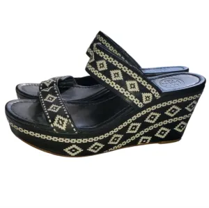 Tory Burch REENA Wedge Platform Aztec Sandals