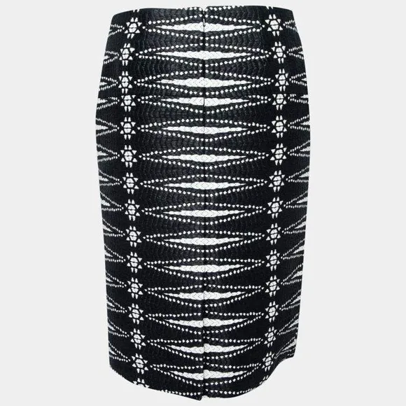 TORY BURCH Savora Embroidered Tweed Monochrome Pencil Skirt - Size 6 - NWoT!