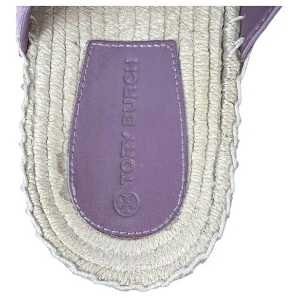 Tory Burch Selby Two Band Purple Espadrille Sandals Women's Size 7.5
