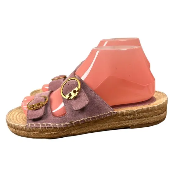 Tory Burch Selby Two Band Purple Espadrille Sandals Women's Size 7.5