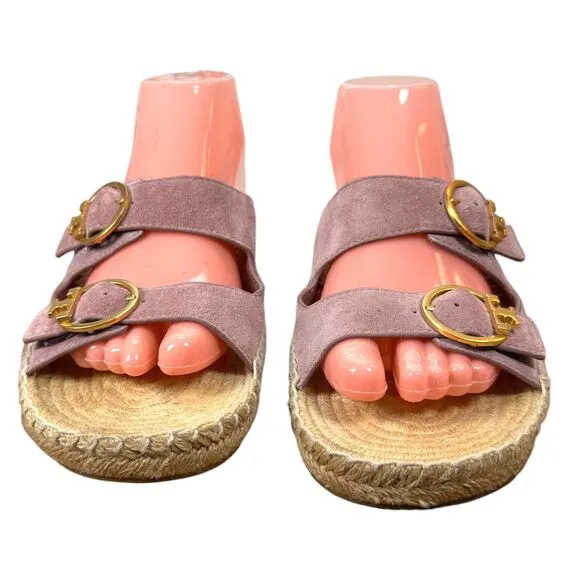 Tory Burch Selby Two Band Purple Espadrille Sandals Women's Size 7.5
