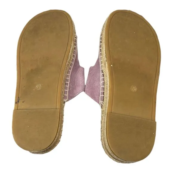 Tory Burch Selby Two Band Purple Espadrille Sandals Women's Size 7.5