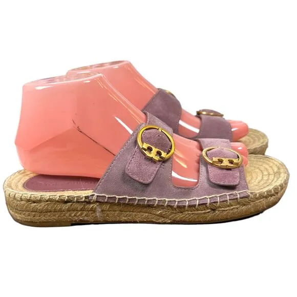 Tory Burch Selby Two Band Purple Espadrille Sandals Women's Size 7.5