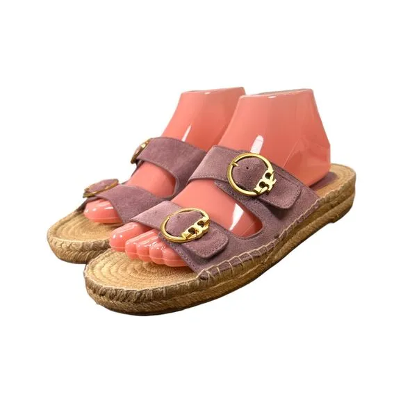 Tory Burch Selby Two Band Purple Espadrille Sandals Women's Size 7.5