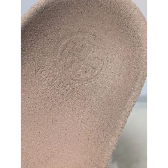 TORY BURCH Sheldon DOUBLET SHEARLING FUR SLIDES CALF LEATHER SANDALS 6