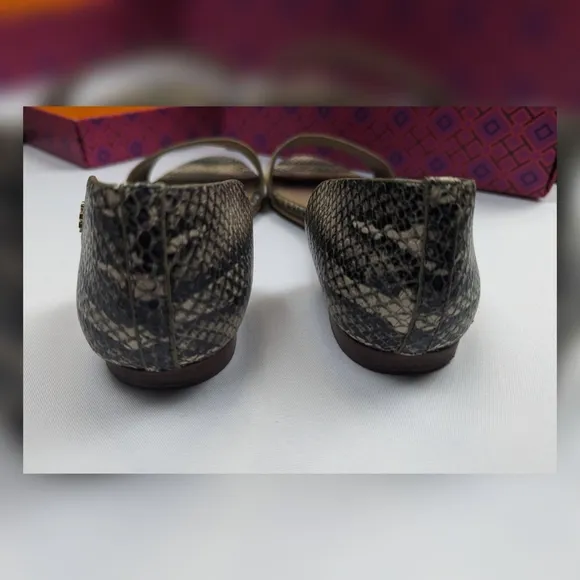 Tory Burch Snakeskin Print Savannah Flat Sandal