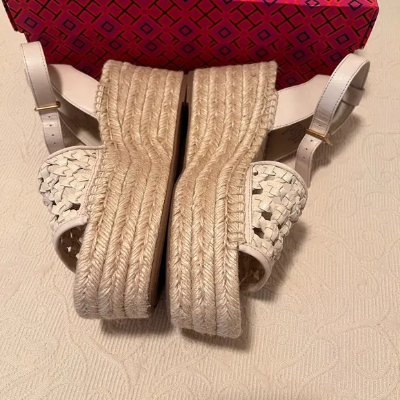 Tory Burch Women's Cream Espadrille Wedge Sandals