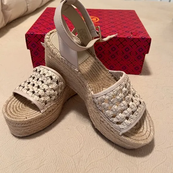 Tory Burch Women's Cream Espadrille Wedge Sandals