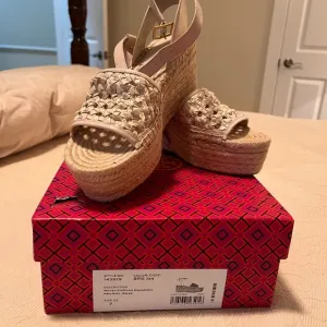 Tory Burch Women's Cream Espadrille Wedge Sandals