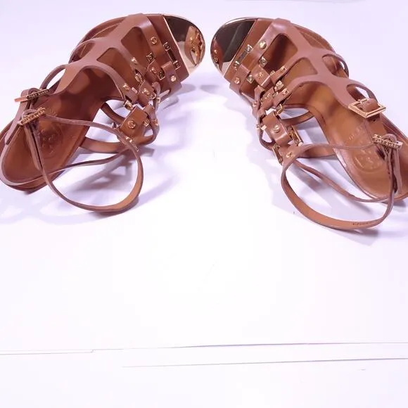 Tory Burch Women's Francesca Gladiator High Pumps Heels Sz 7 NIB 425 Tan