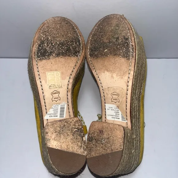 Tory Burch Yellow Wedge Sandals. NWB Size 9