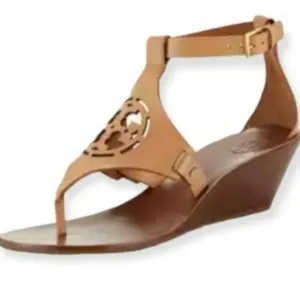 Tory Burch Zoey Wedge Sandals Size 7.5 Tan