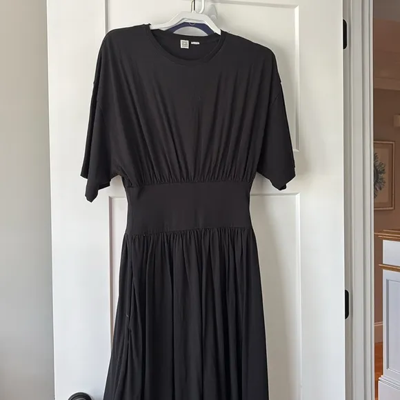 Totem Cotton Tee Dress in Black