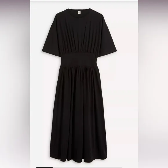 Totem Cotton Tee Dress in Black