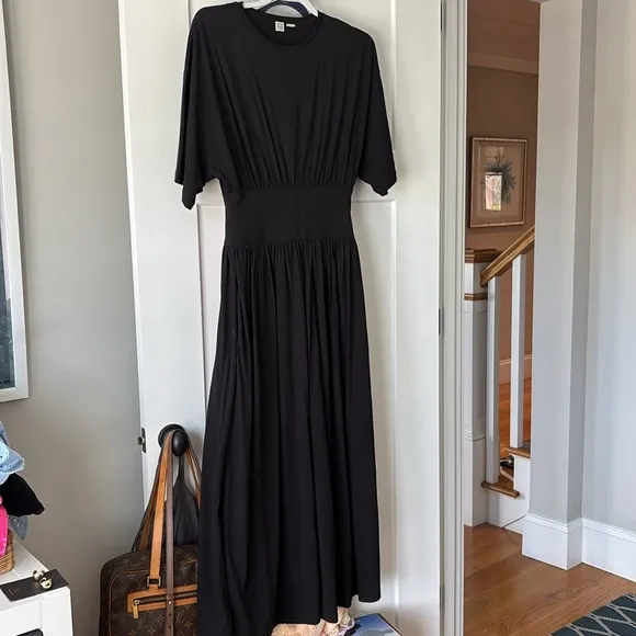 Totem Cotton Tee Dress in Black