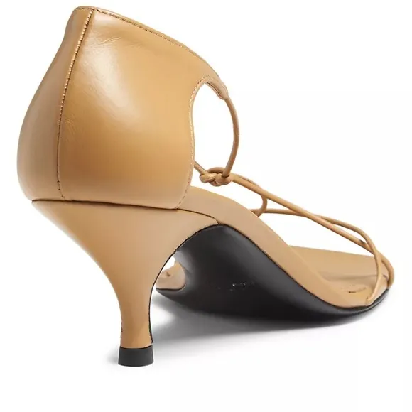 TOTEME the Knot Leather Sandals in caramel brown IT 38 US 8 Brand New!