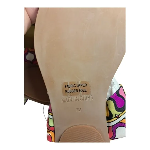 Trina Turk Titus Swim Sandal Multi Colored Abstract Print Gladiator Size 7 New