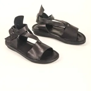 TRIPPEN Manolo Leather Wrap Sandal In Dark Brown. Size 37(US 6.5/7)