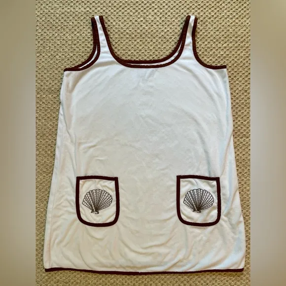 Tuckernuck Blanc Shell Embroidered Mini Terrycloth Dress Coverup Large L